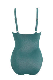 thumbnail: BEACHWAVE corrigerend badpak met knoopdetail en lurex blauw