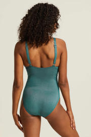 thumbnail: BEACHWAVE corrigerend badpak met knoopdetail en lurex blauw
