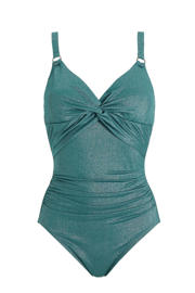 thumbnail: BEACHWAVE corrigerend badpak met knoopdetail en lurex blauw