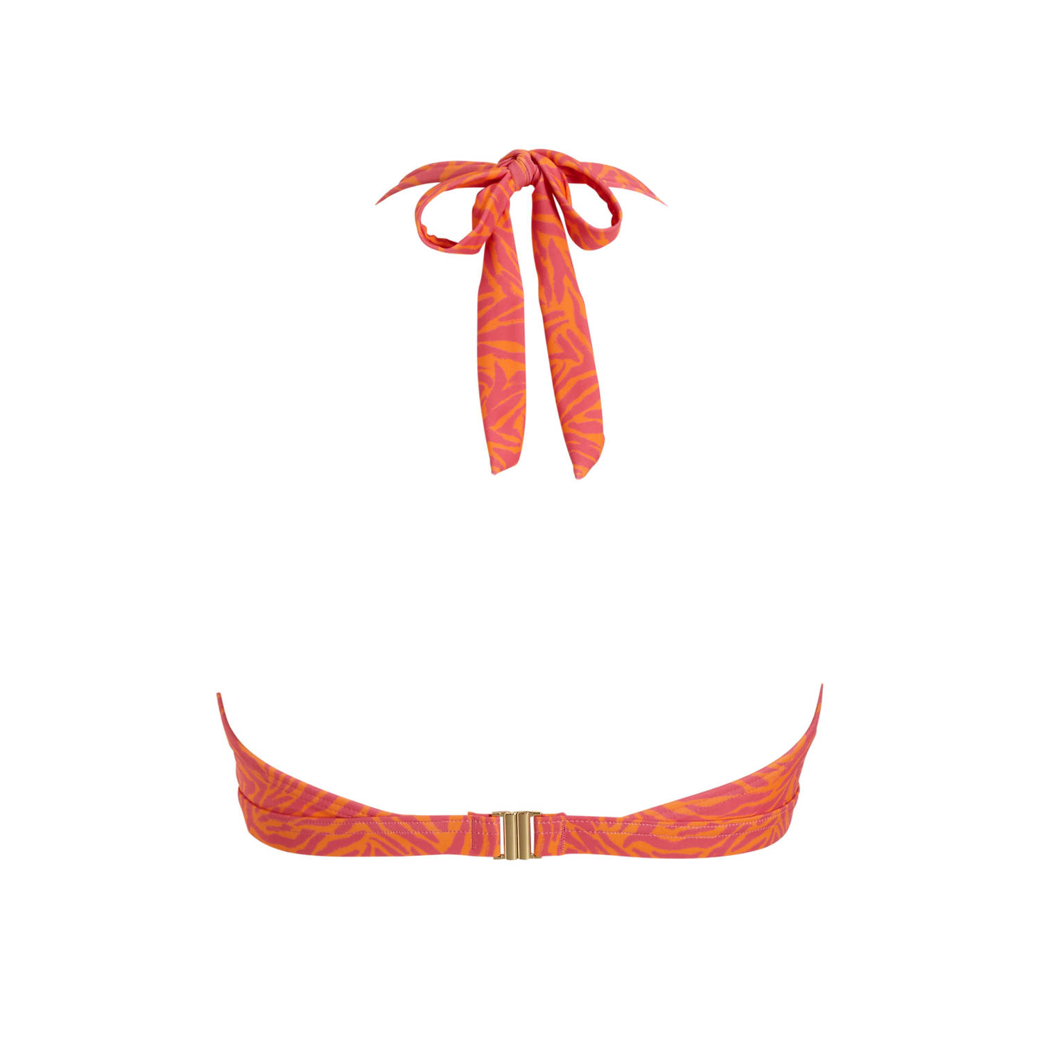 BEACHWAVE voorgevormde halter bikinitop oranje roze