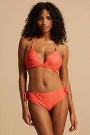 thumbnail: BEACHWAVE voorgevormde halter bikinitop oranje/roze