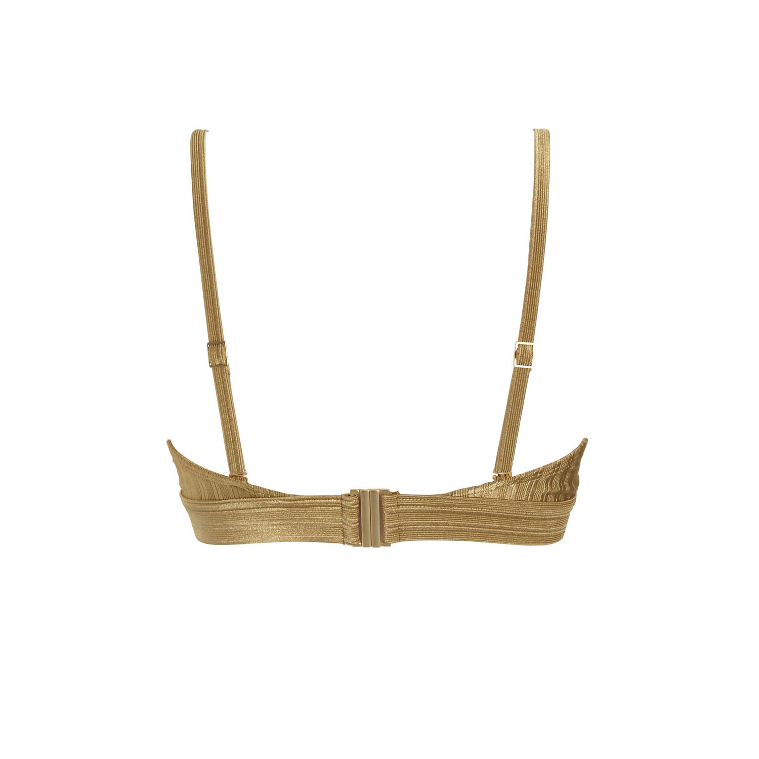 BEACHWAVE voorgevormde beugel bikinitop met ribstructuur goud