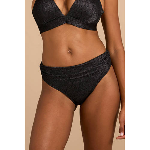 BEACHWAVE omslag bikinibroekje met lurex zwart afbeelding