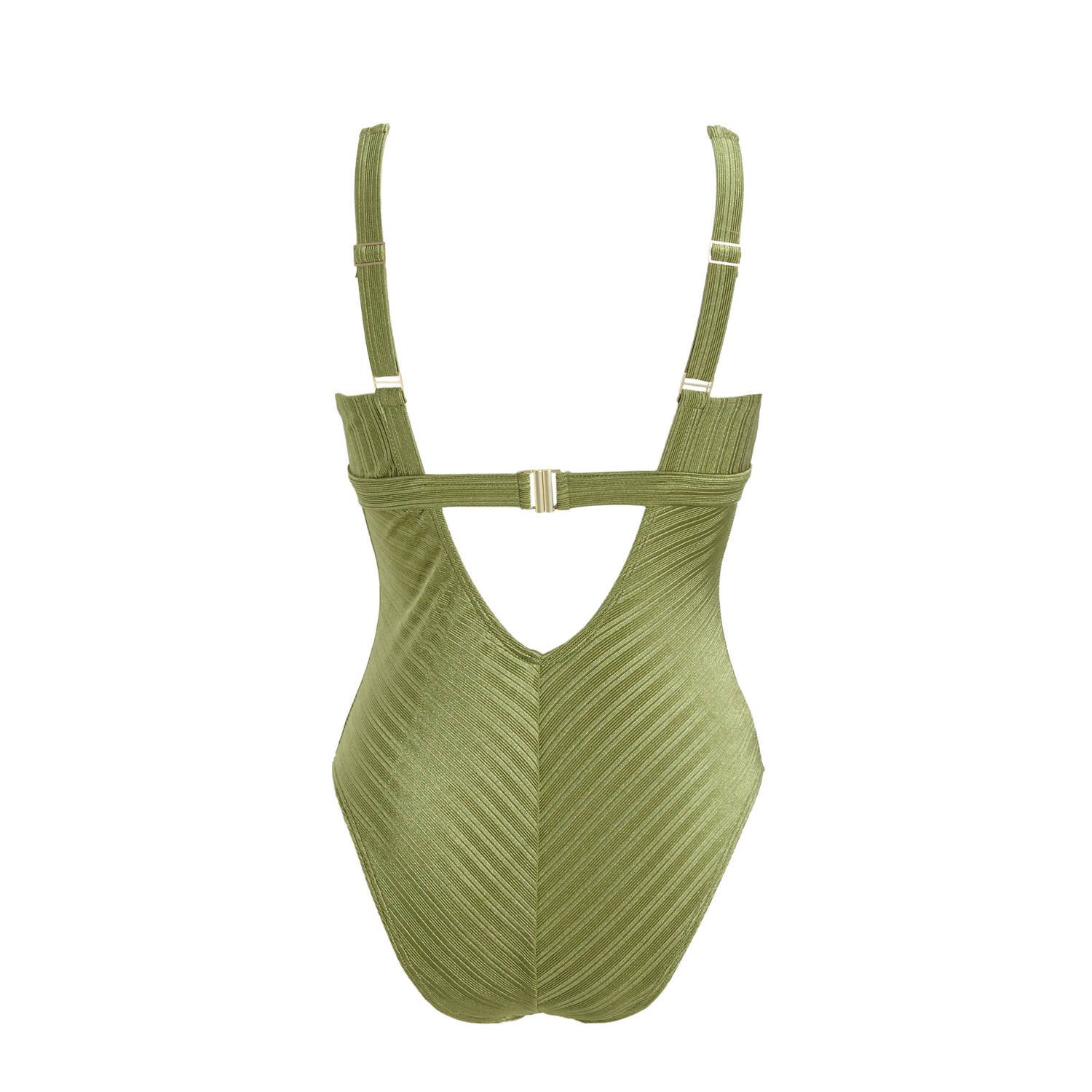 BEACHWAVE corrigerend badpak met ribstructuur groen