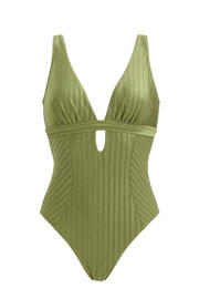 thumbnail: BEACHWAVE corrigerend badpak met ribstructuur groen