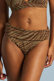 thumbnail: BEACHWAVE omslag bikinibroekje met lurex bruin/goud
