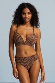 thumbnail: BEACHWAVE omslag bikinibroekje met lurex bruin/goud