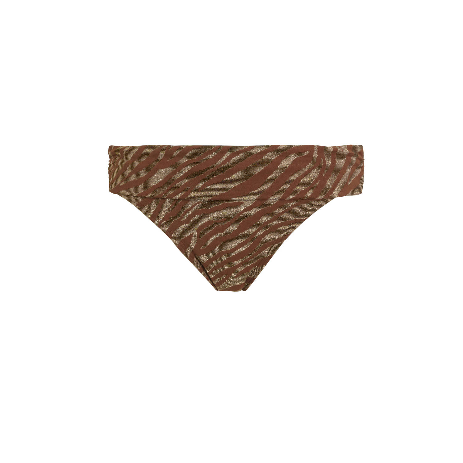 BEACHWAVE omslag bikinibroekje met lurex bruin goud