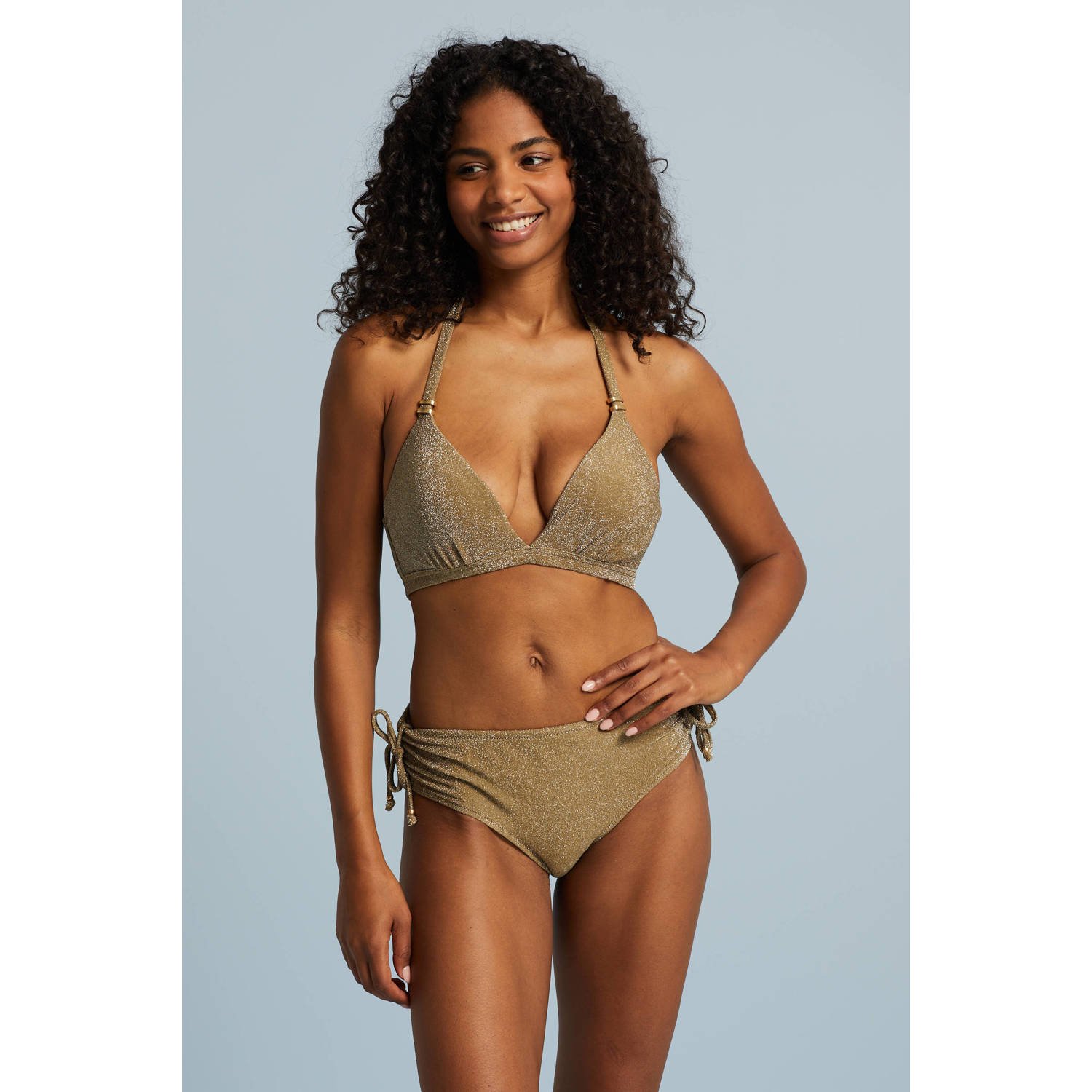 BEACHWAVE bikinibroekje met lurex goud
