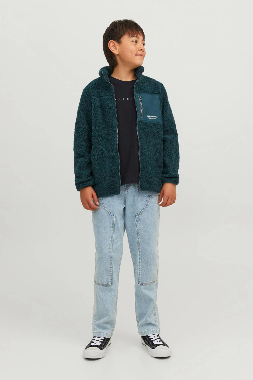 JACK & JONES JUNIOR T-shirt JJESTAR met logo zwart