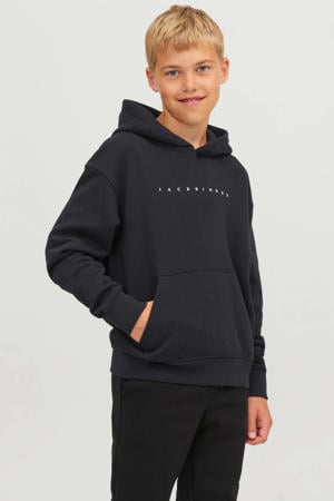 hoodie JJESTAR met logo zwart