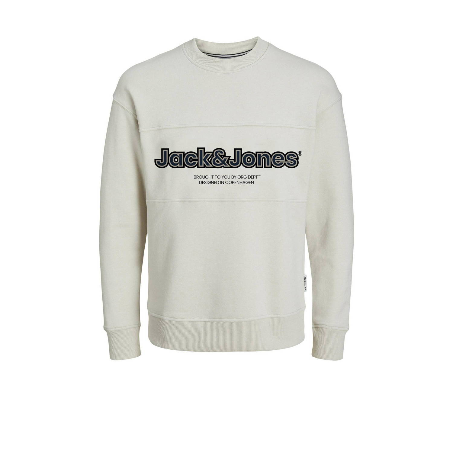 Jack & jones JUNIOR sweater JORLAKEWOOD met logo lichtgrijs Logo 140