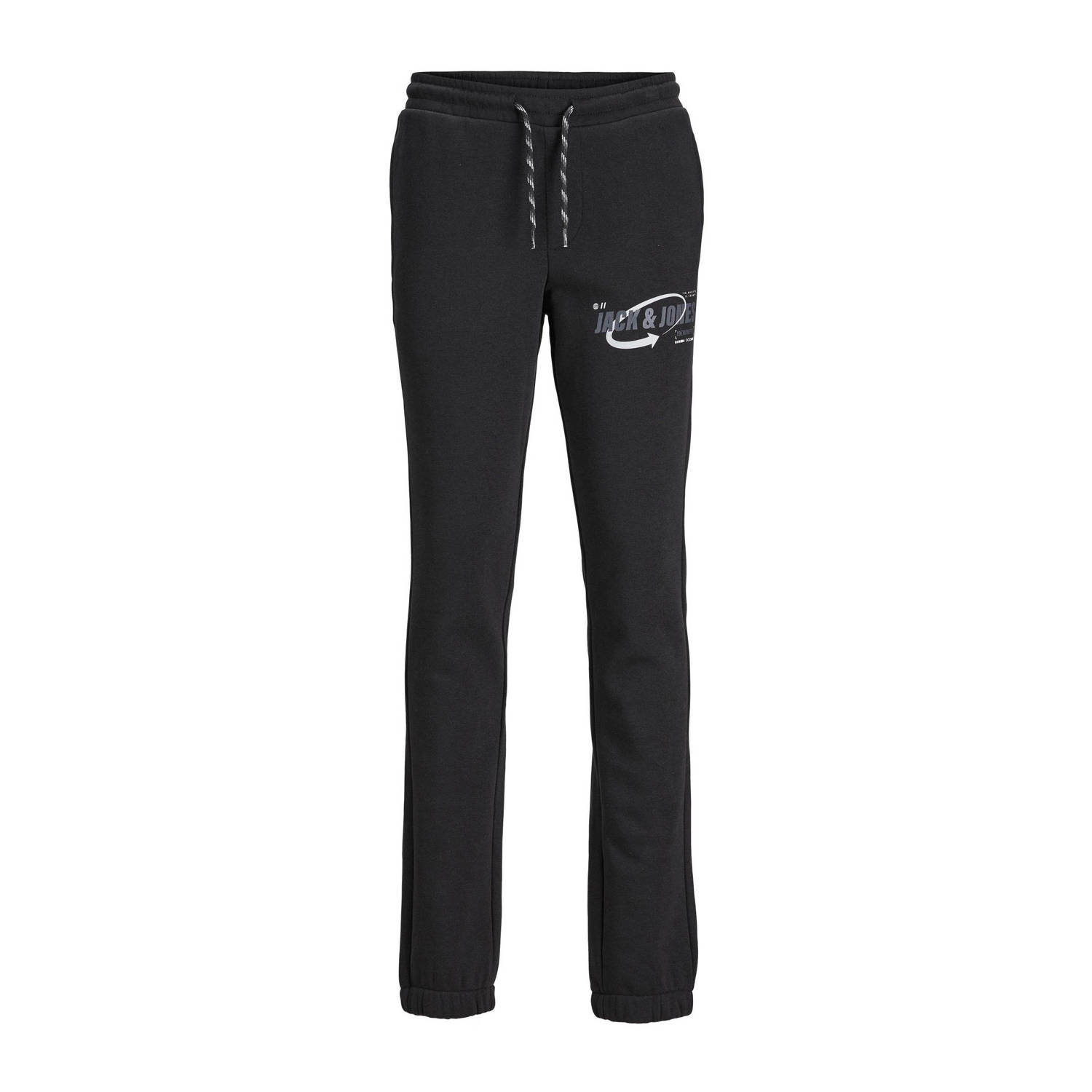 Jack & jones JUNIOR regular fit joggingbroek JPSTGORDON JJBLACK met logo zwart Jongens Sweat 128