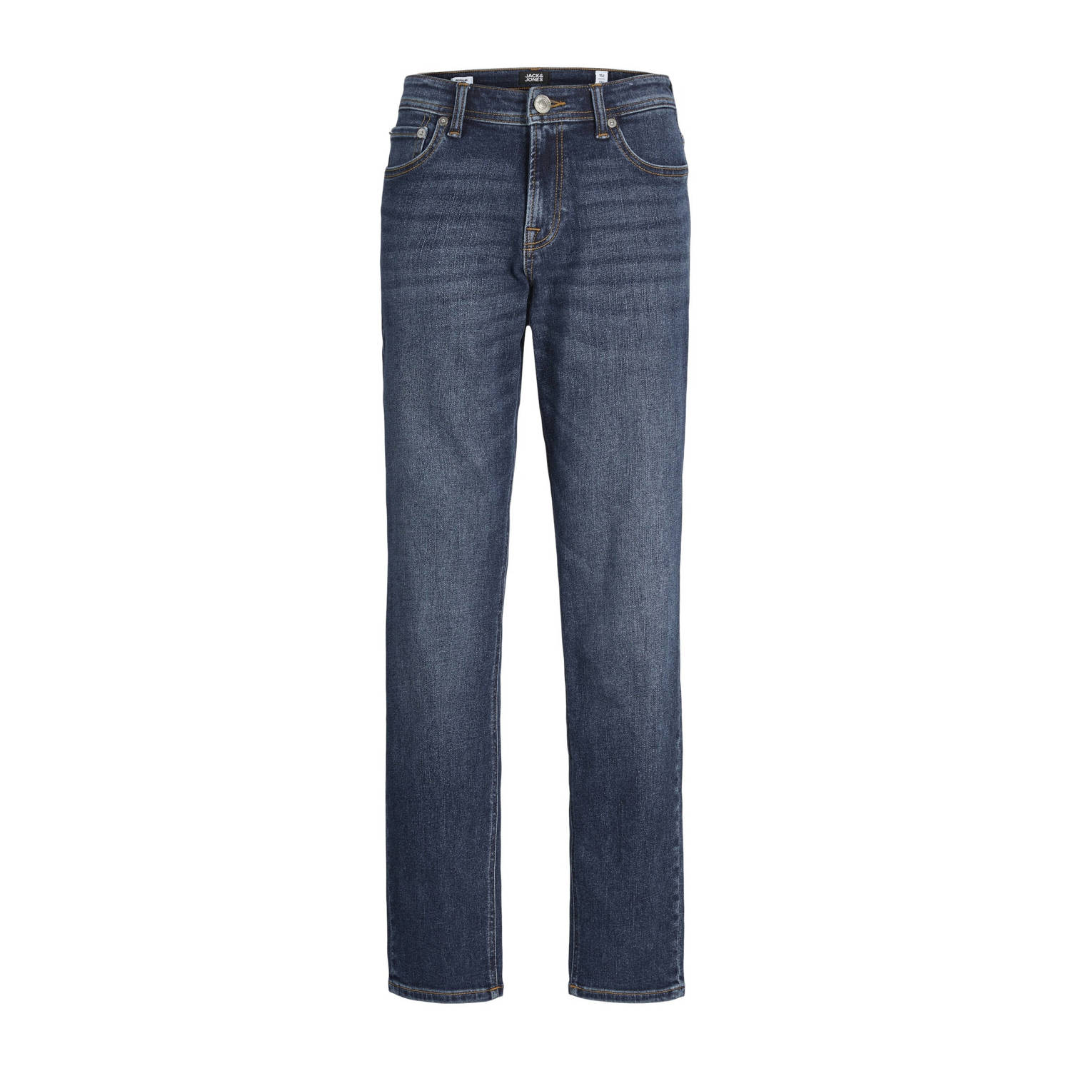 Jack & jones JUNIOR low waist slim fit jeans JJIGLENN JJIORIGINAL blue denim Blauw Jongens Stretchdenim 128