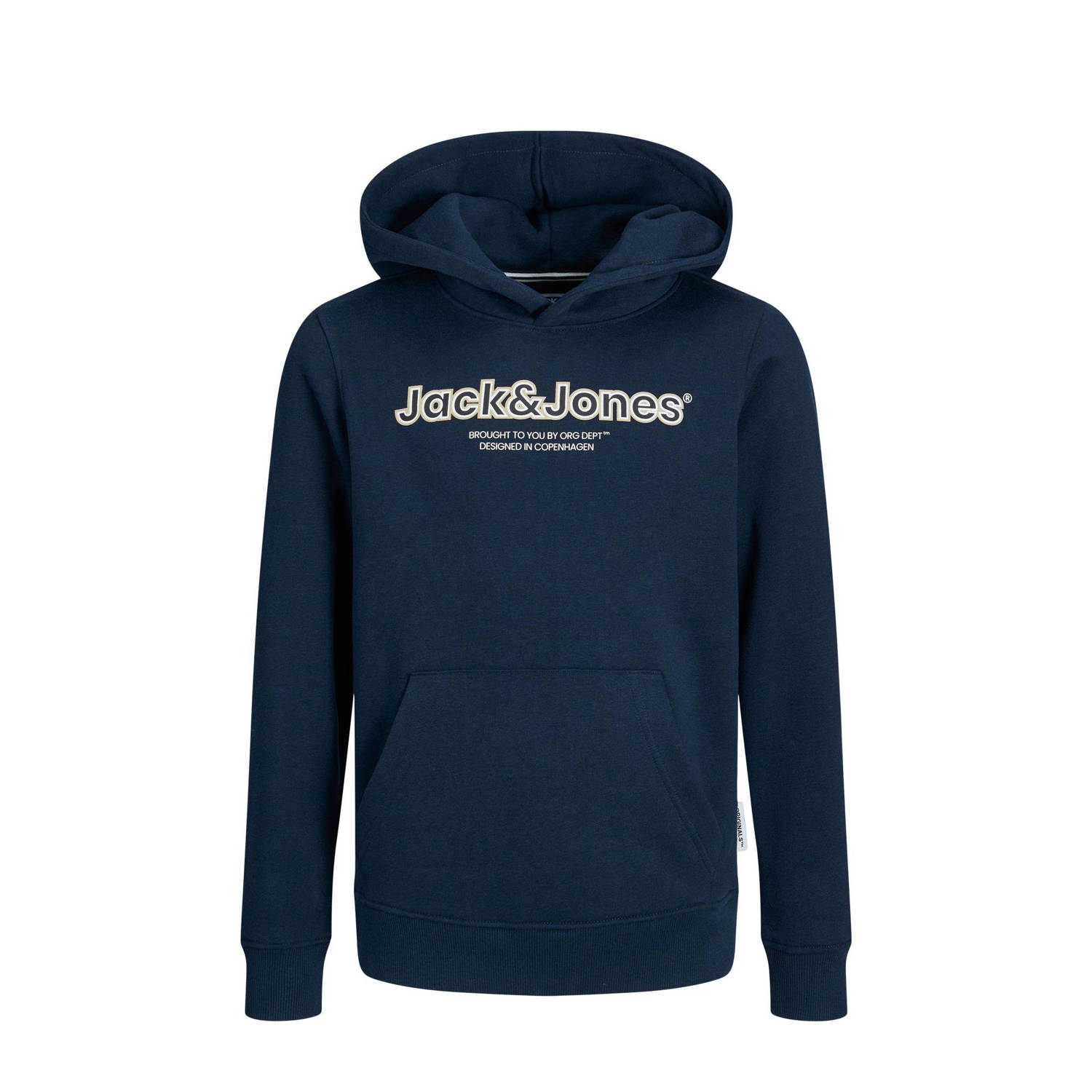 Jack & jones JUNIOR hoodie JORLAKEWOOD met logo donkerblauw Sweater Logo 128