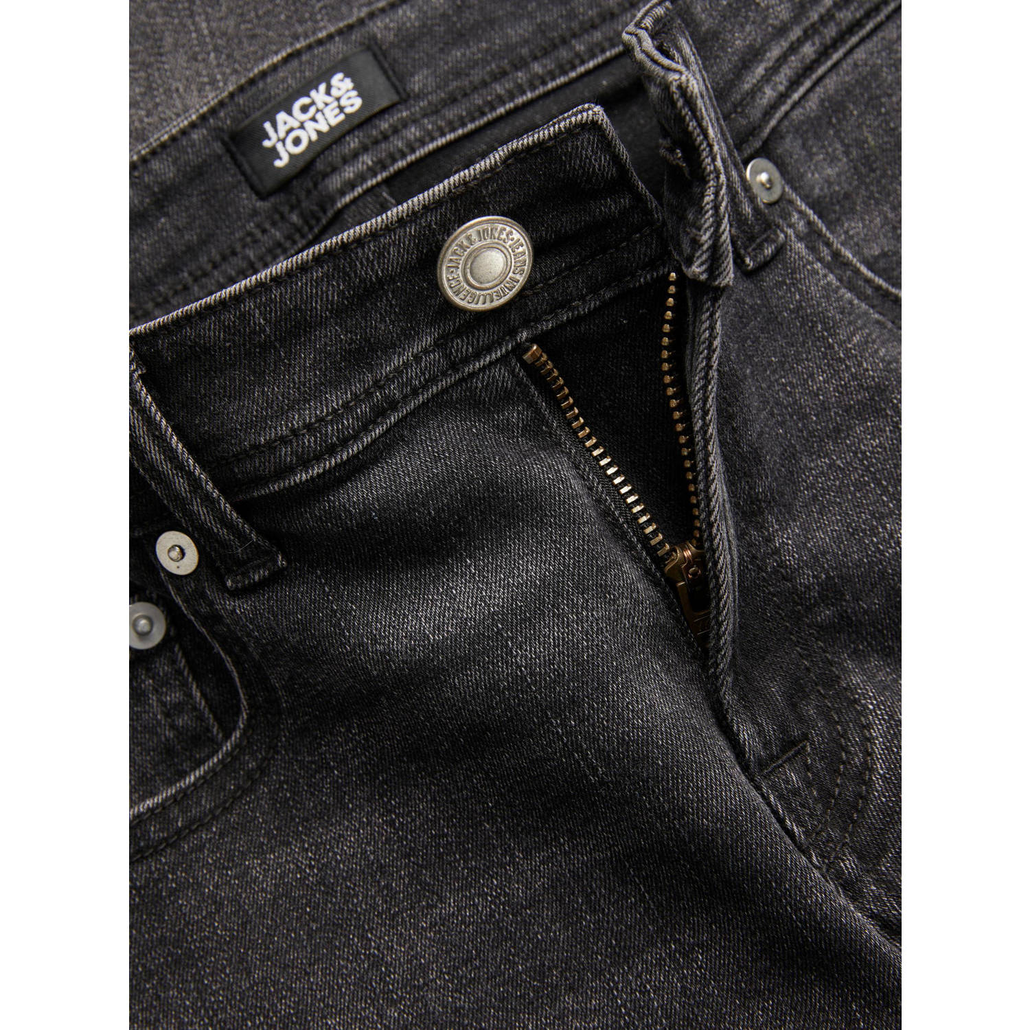 JACK & JONES JUNIOR low waist slim fit jeans JJIGLENN JJIORIGINAL black denim