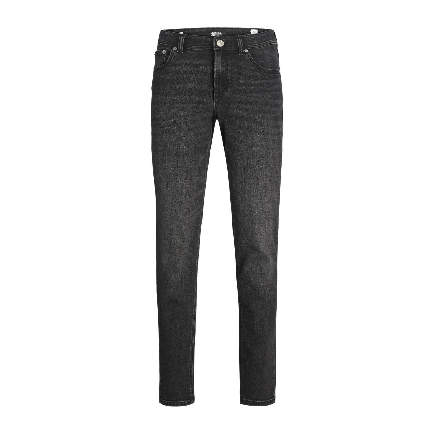 Jack & jones JUNIOR low waist slim fit jeans JJIGLENN JJIORIGINAL black denim Zwart Jongens Stretchdenim 128