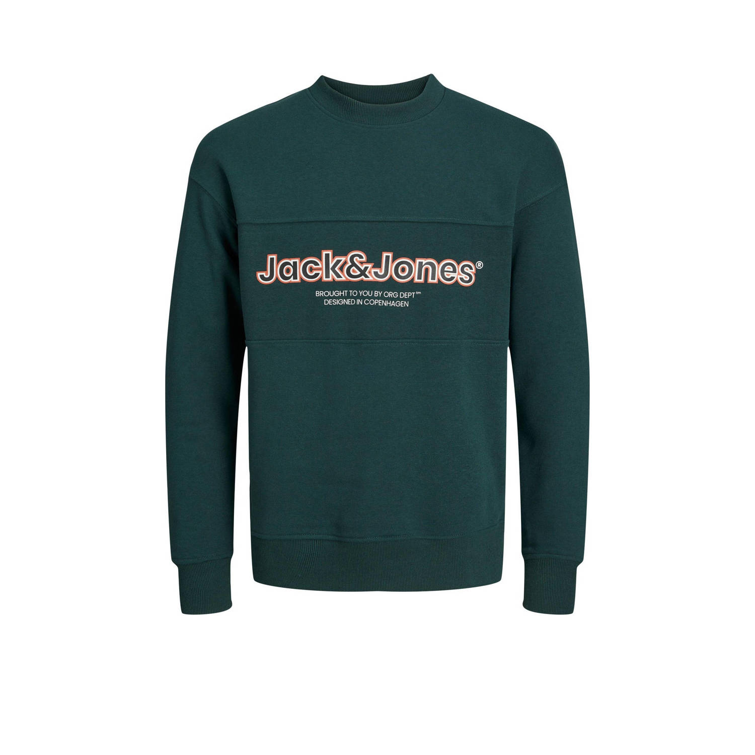 JACK & JONES JUNIOR sweater JORLAKEWOOD met logo donkergroen