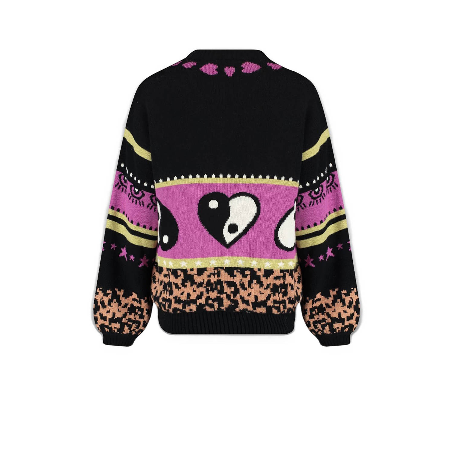 HARPER & YVE vest Jazz met all over print zwart