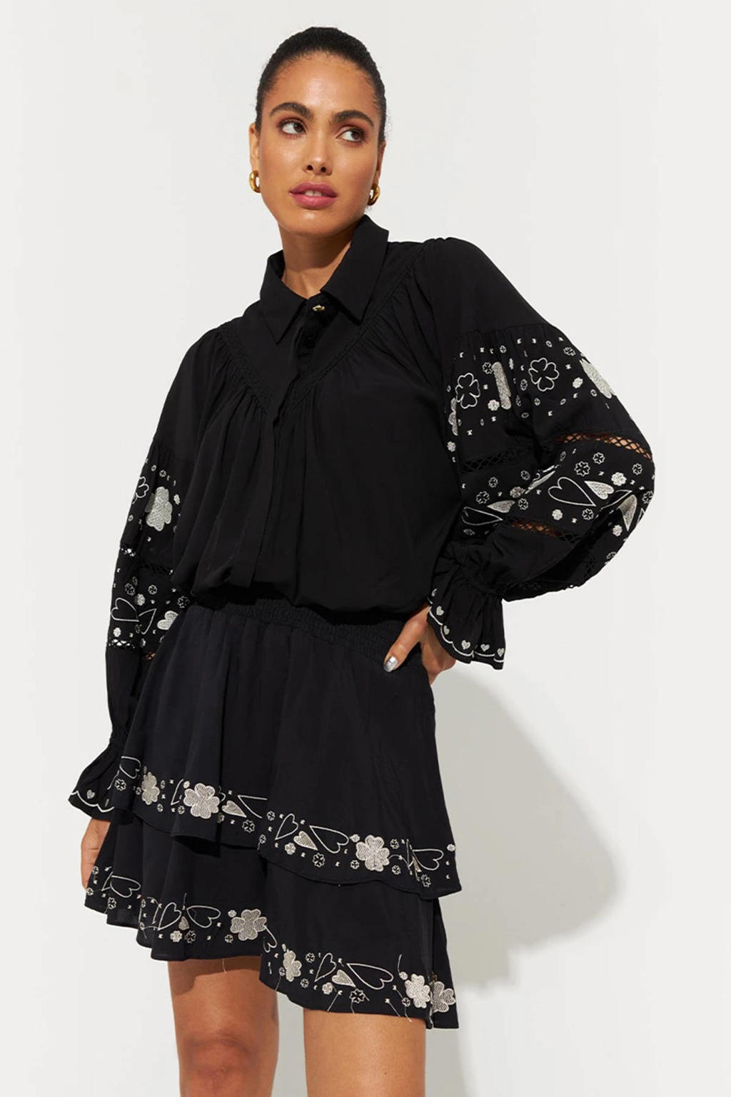 HARPER & YVE gebloemde blouse Karley zwart wehkamp