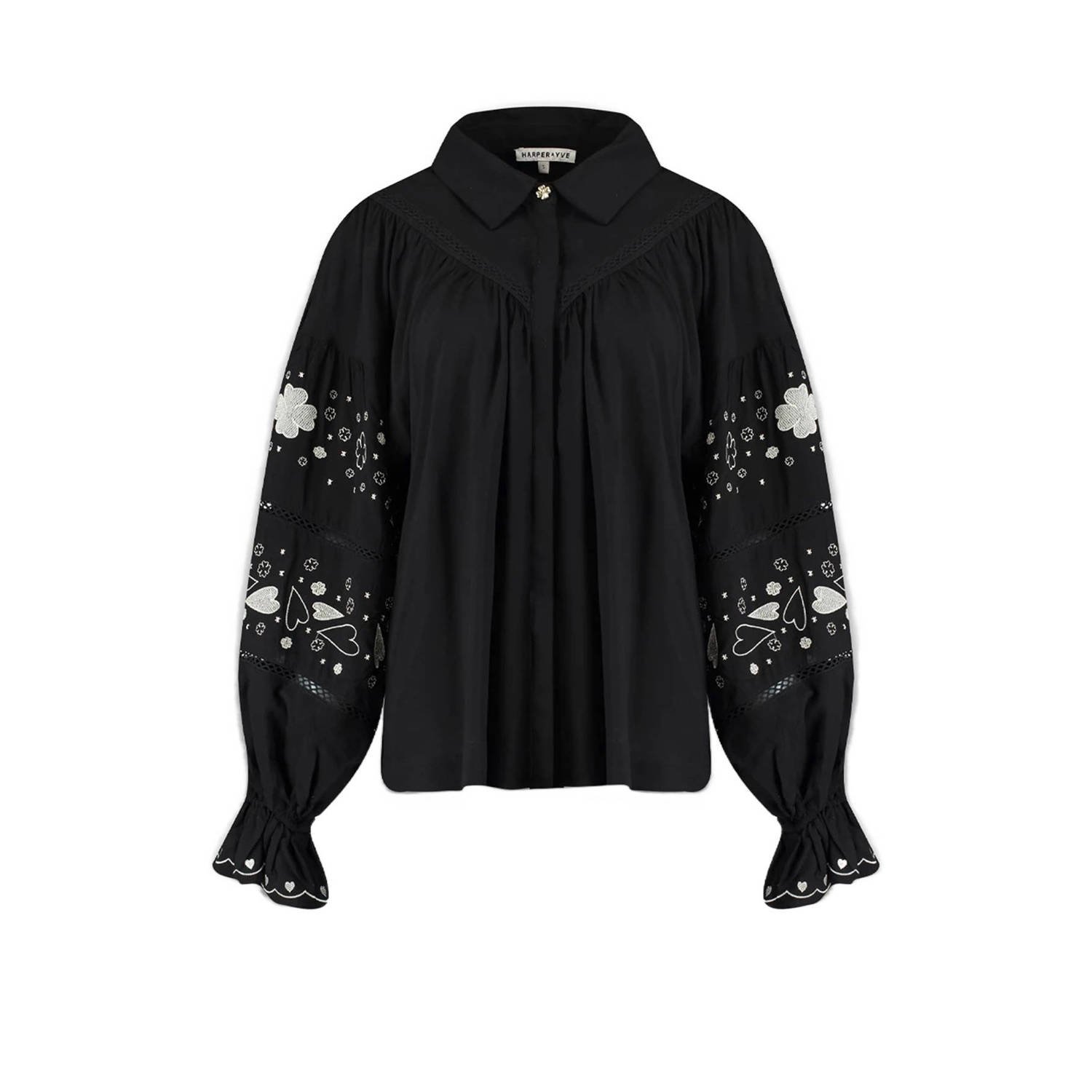 Harper & Yve Blouse met Lange Mouwen Karley-Ls Black Dames