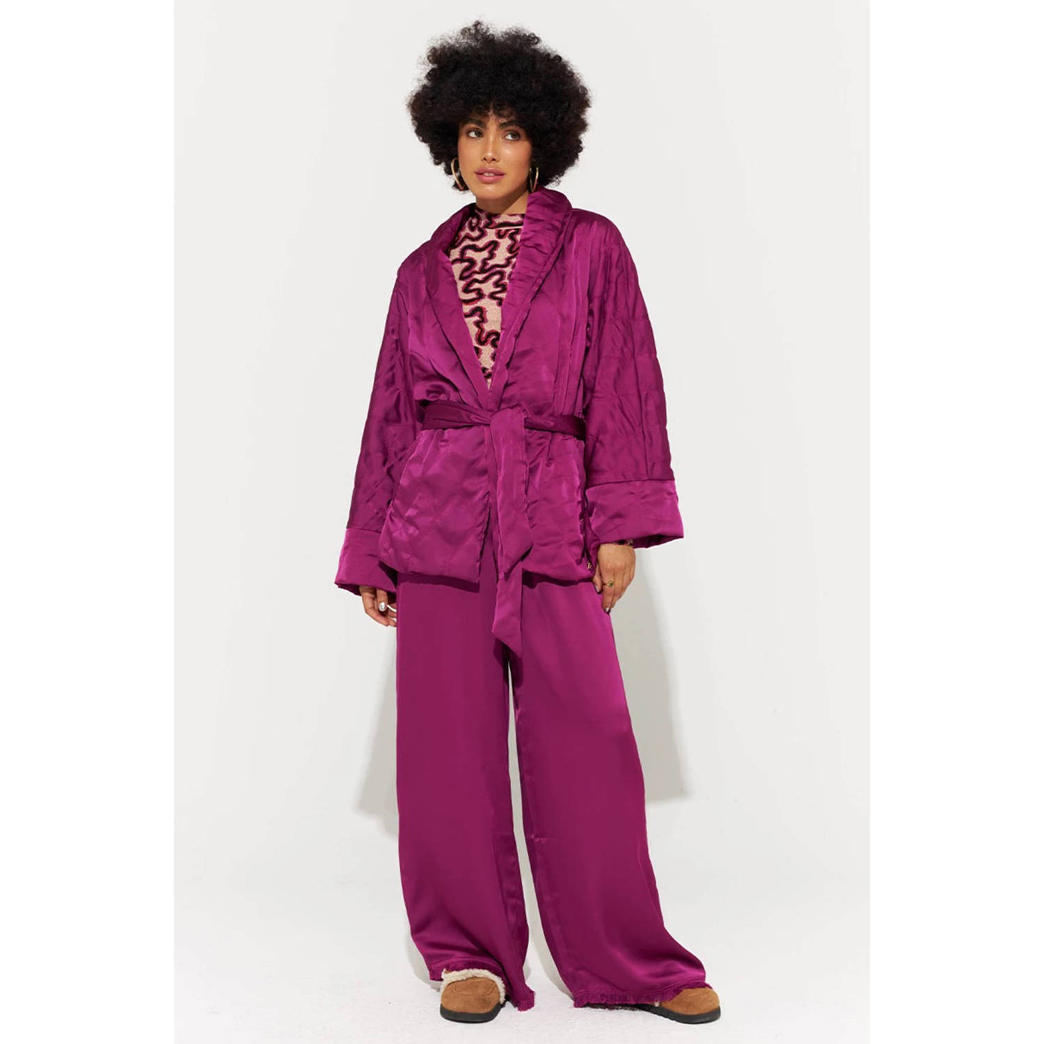 HARPER & YVE quilted kimono Danni paars