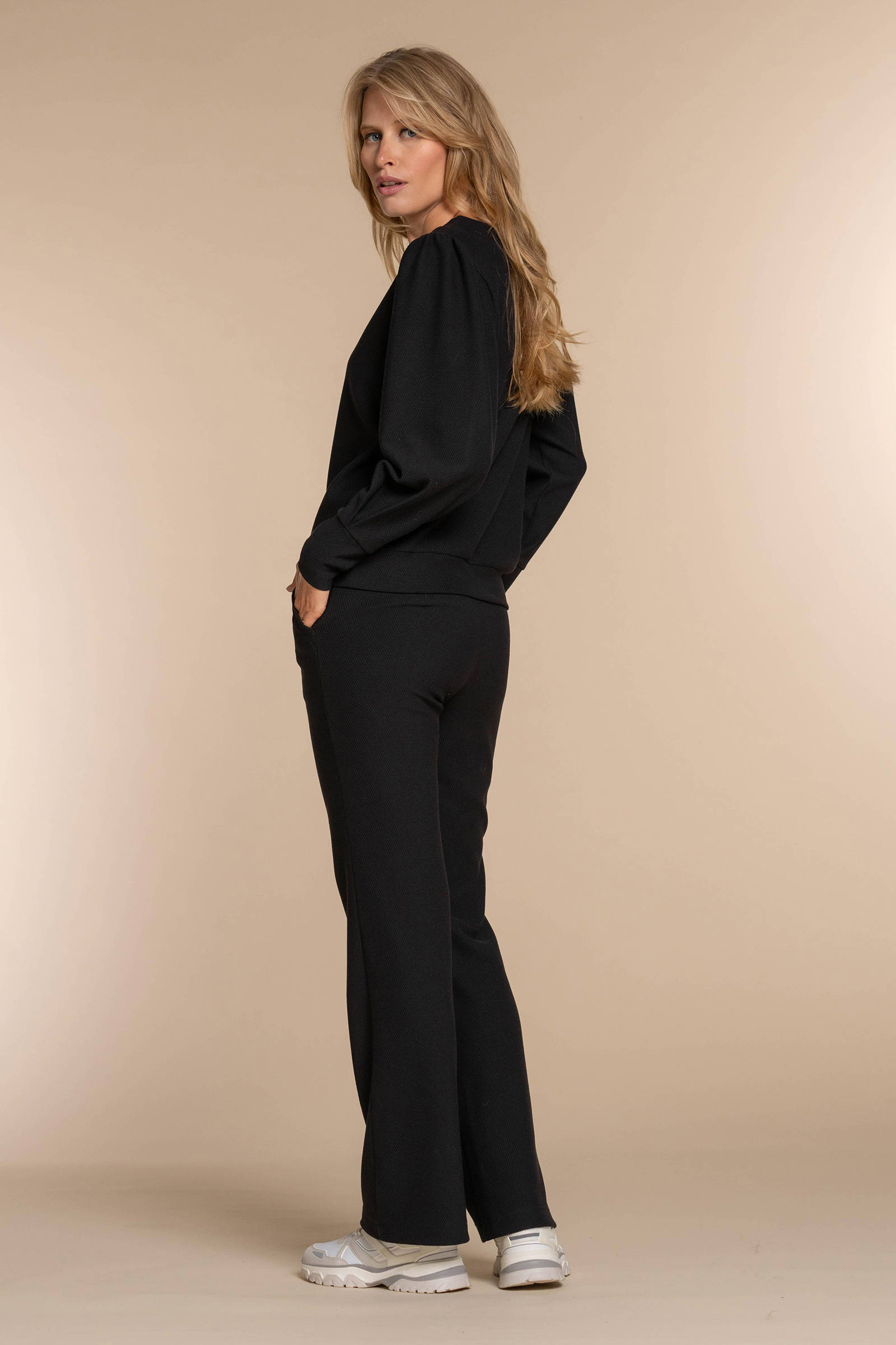 Geisha flared broek zwart hot sale