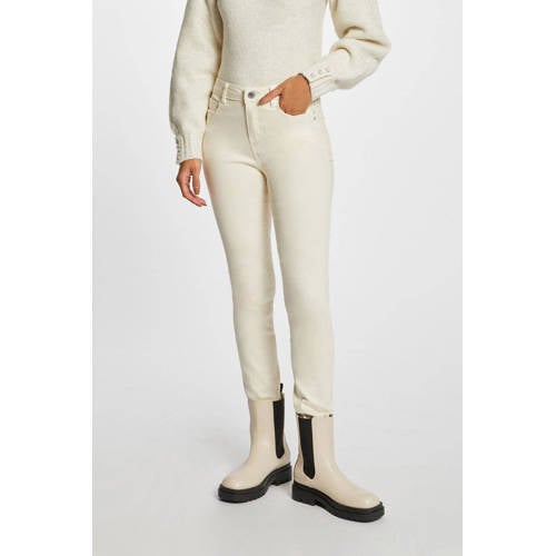 Morgan slim fit broek ecru afbeelding