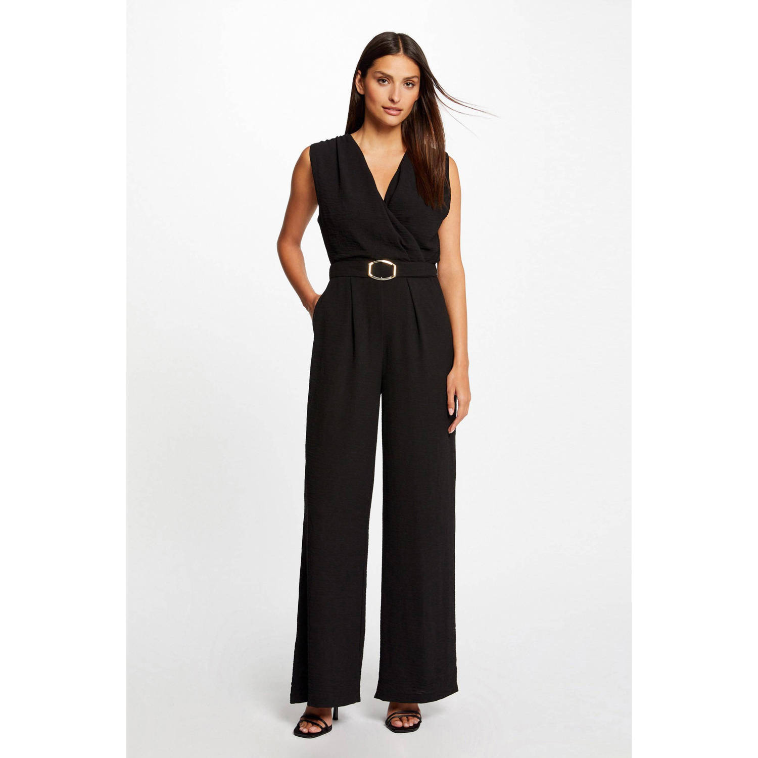 Morgan wide leg jumpsuit zwart