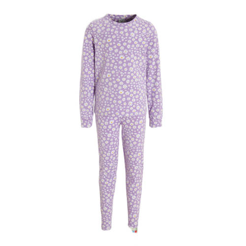 NOUS Kids pyjama Daisy Flower lila/wit