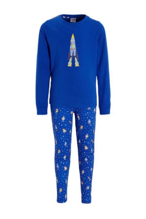   pyjama Moonwalker kobaltblauw/geel