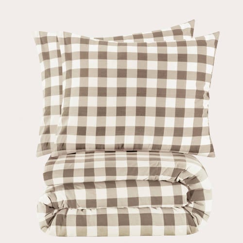 NOUS Living katoenen dekbedovertrek lits-jumeaux (240x220 cm) - Beige