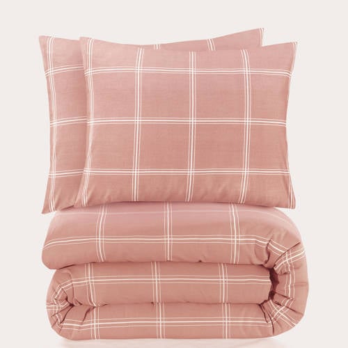 NOUS Living katoenen dekbedovertrek 2 persoons (200x220 cm) - Roze