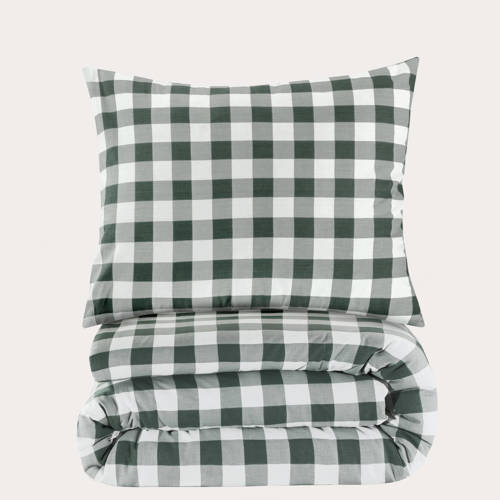 NOUS Kids katoenen dekbedovertrek kinderbed (120x150 cm) - Donkergroen