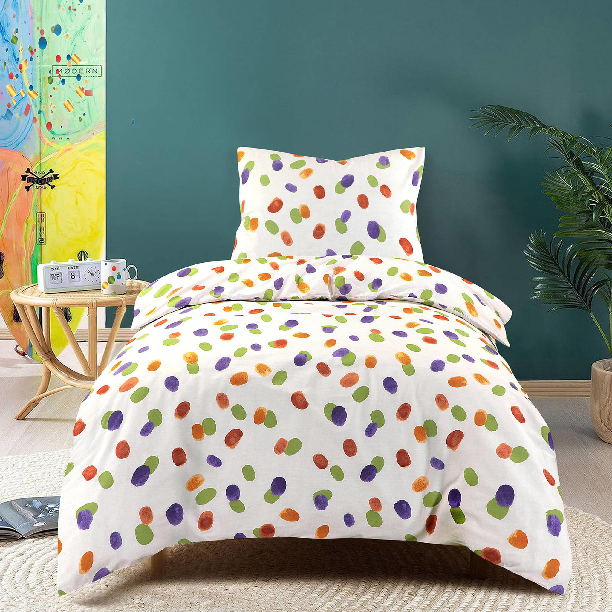 NOUS Kids katoenen dekbedovertrek 1 persoons (140x200 cm) - Afbeelding 2