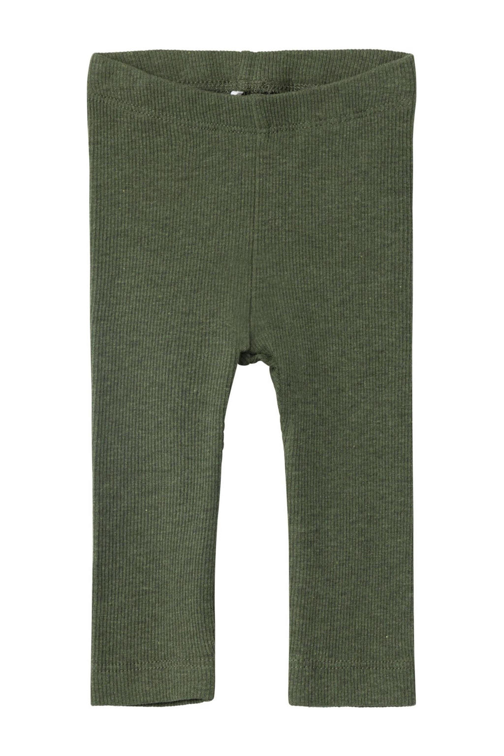 Groene NAME IT BABY baby broek van duurzaam stretchkatoen met elastische tailleband