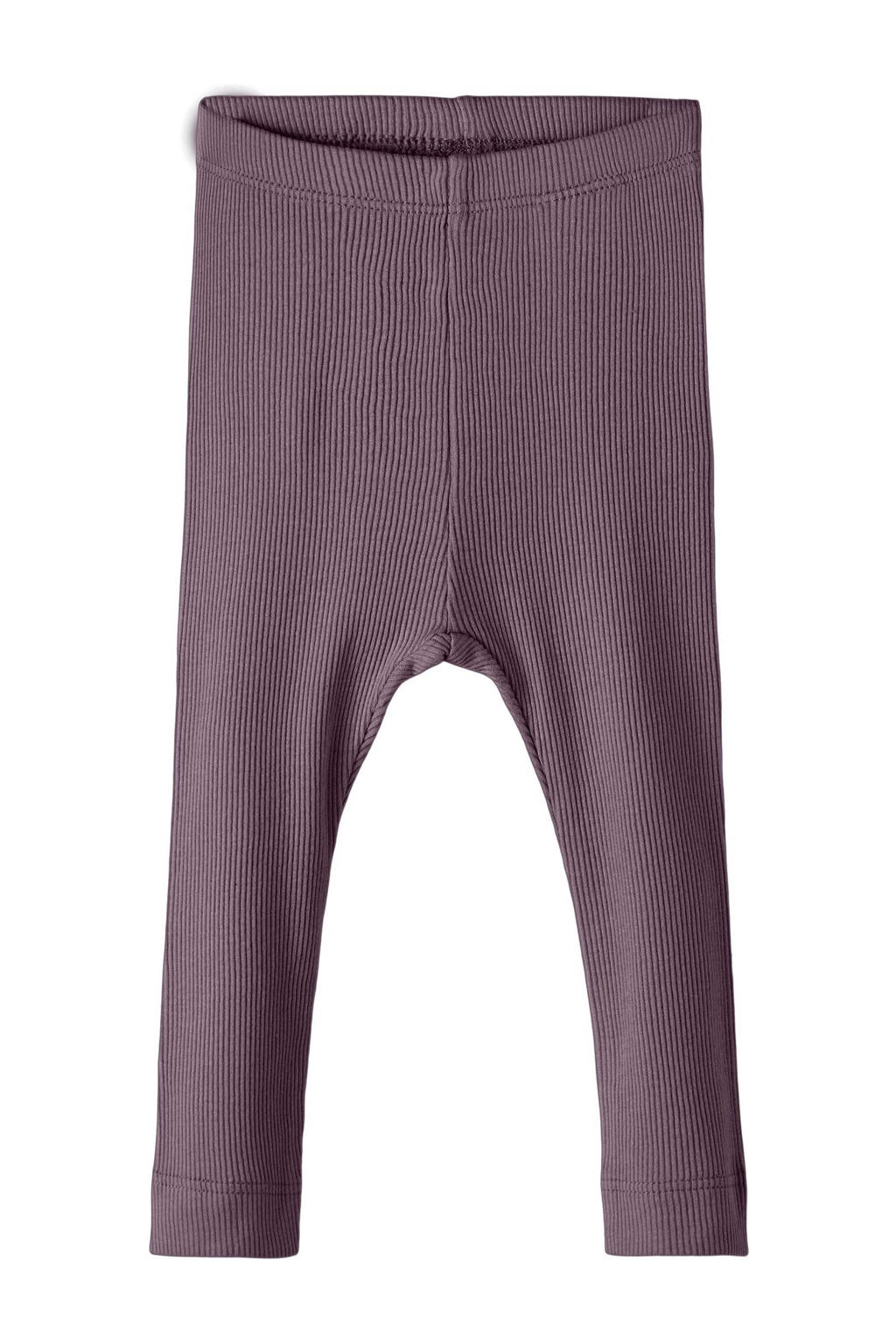Paarse NAME IT BABY baby broek van duurzaam stretchkatoen met elastische tailleband