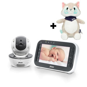 DVM200M + knuffel DVM200M - Babyfoon met camera en 4.3" kleurenscherm - met gratis interactieve knuffel