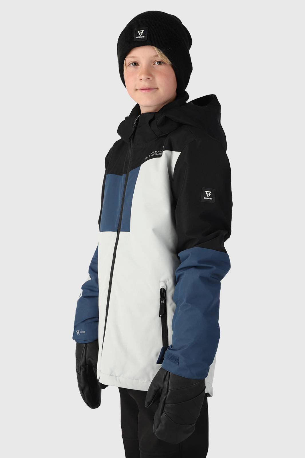 Brunotti ski jack grijs blauw zwart wehkamp