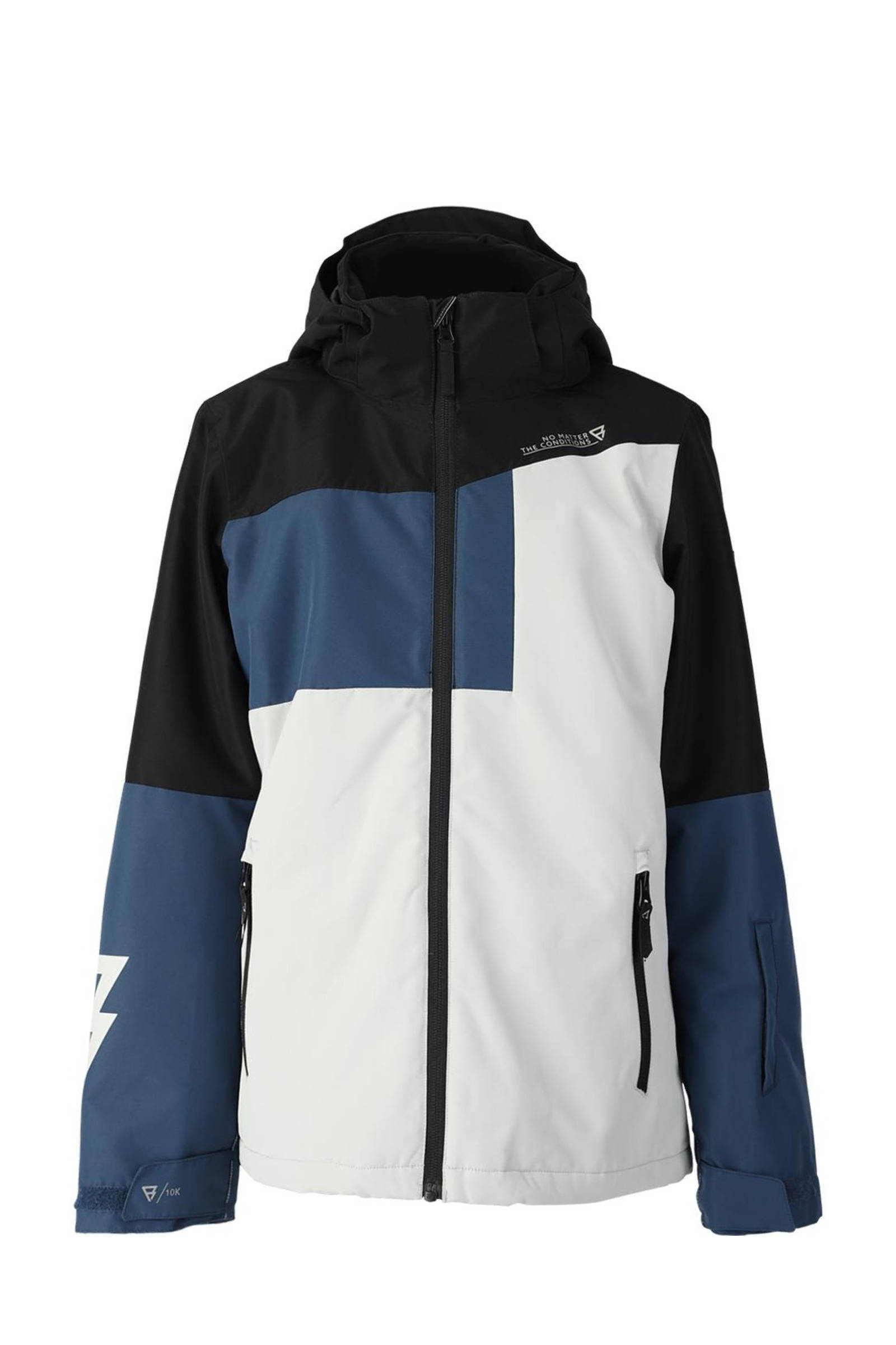 Brunotti ski jack grijs blauw zwart wehkamp