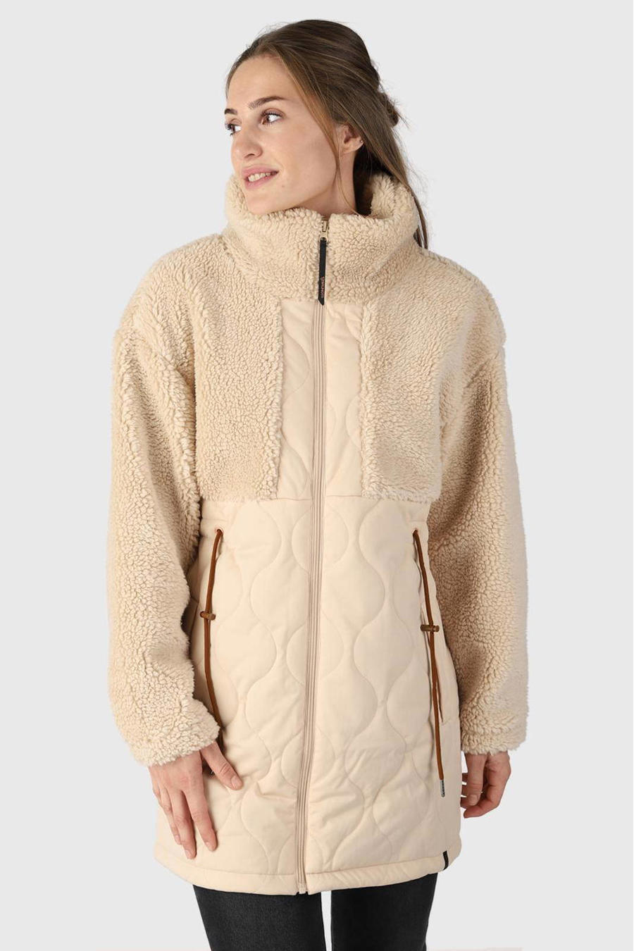 Fleece gevoerde parka jas, dames winter capuchon jas waterdicht warm gewatteerde middellange dikke puffer jas, Zwart, L