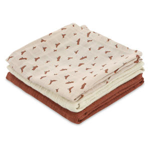 mousseline doek - set van 3 Babbling Birds 55x55 cm
