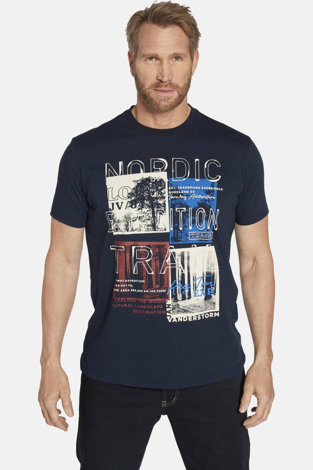 Jan Vanderstorm T-shirt  Plus Size TANDRUP donkerblauw