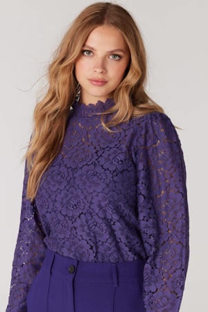 gebloemde geweven blouse Alina paars