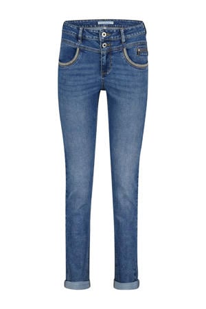 tapered fit jeans Sienna 1 zip & embroidery blue