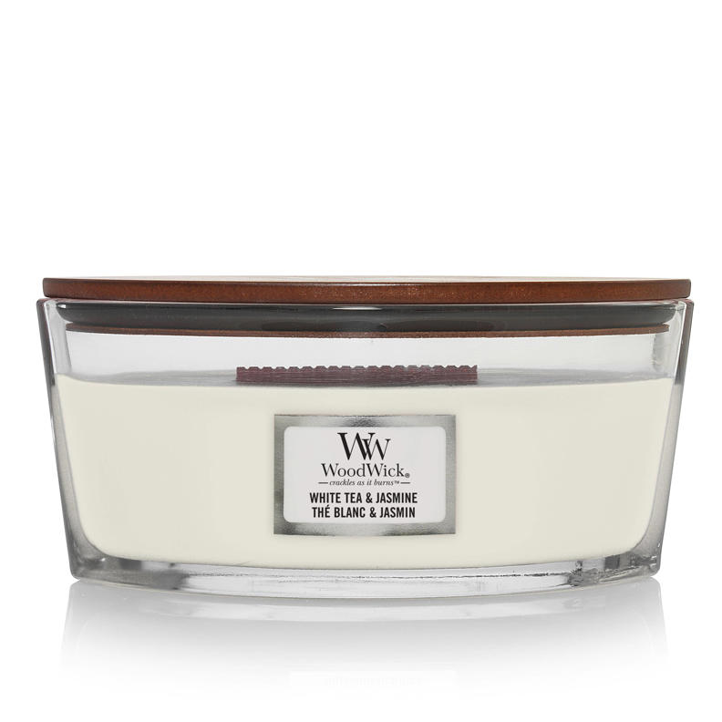 WoodWick geurkaars White Tea & Jasmine Ellipse wehkamp