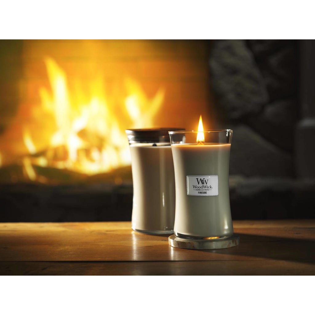 WoodWick geurkaars Fireside Large wehkamp