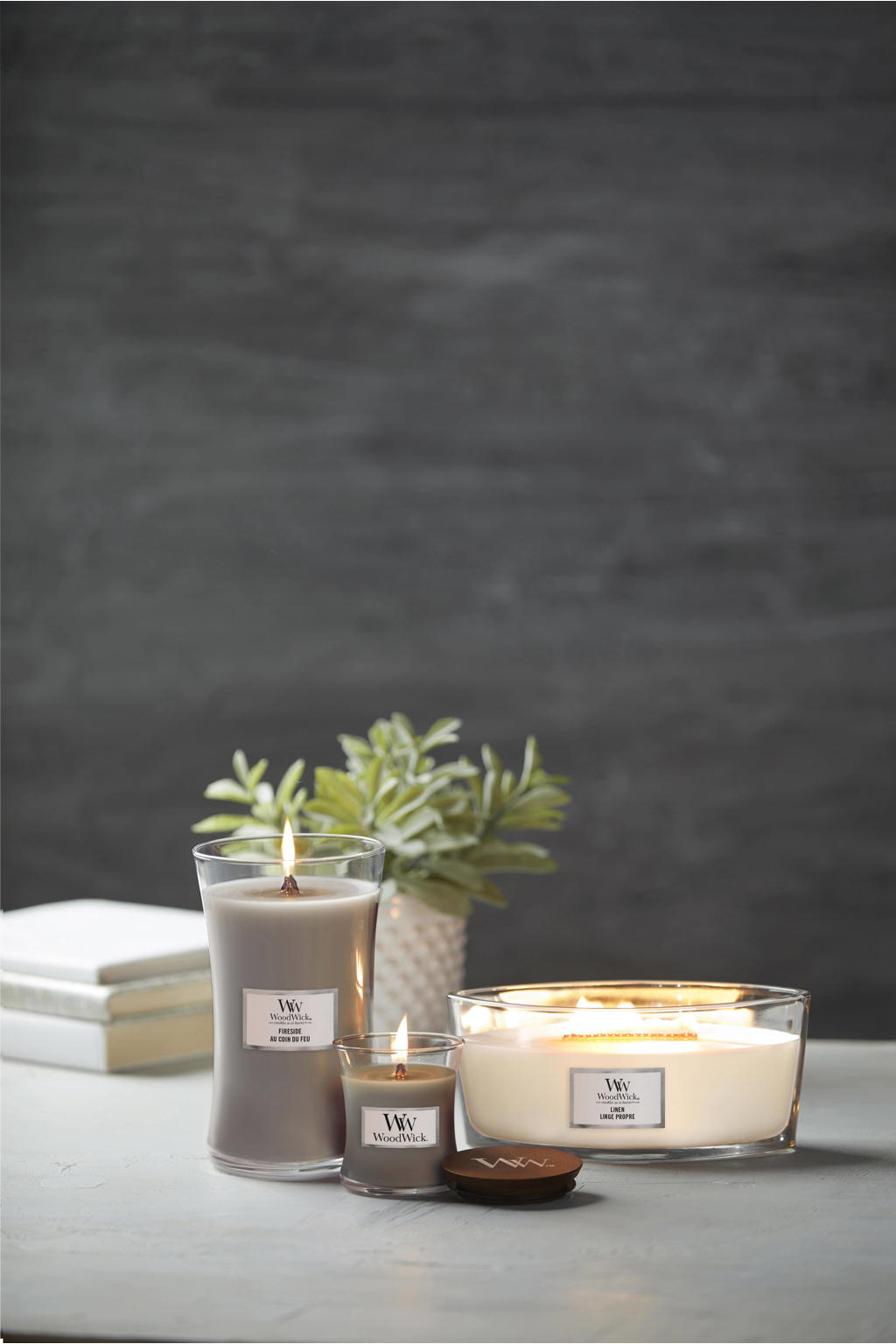 WoodWick geurkaars Fireside Mini wehkamp