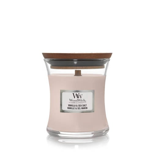 Wehkamp WoodWick geurkaars Vanilla & Sea Salt Mini aanbieding
