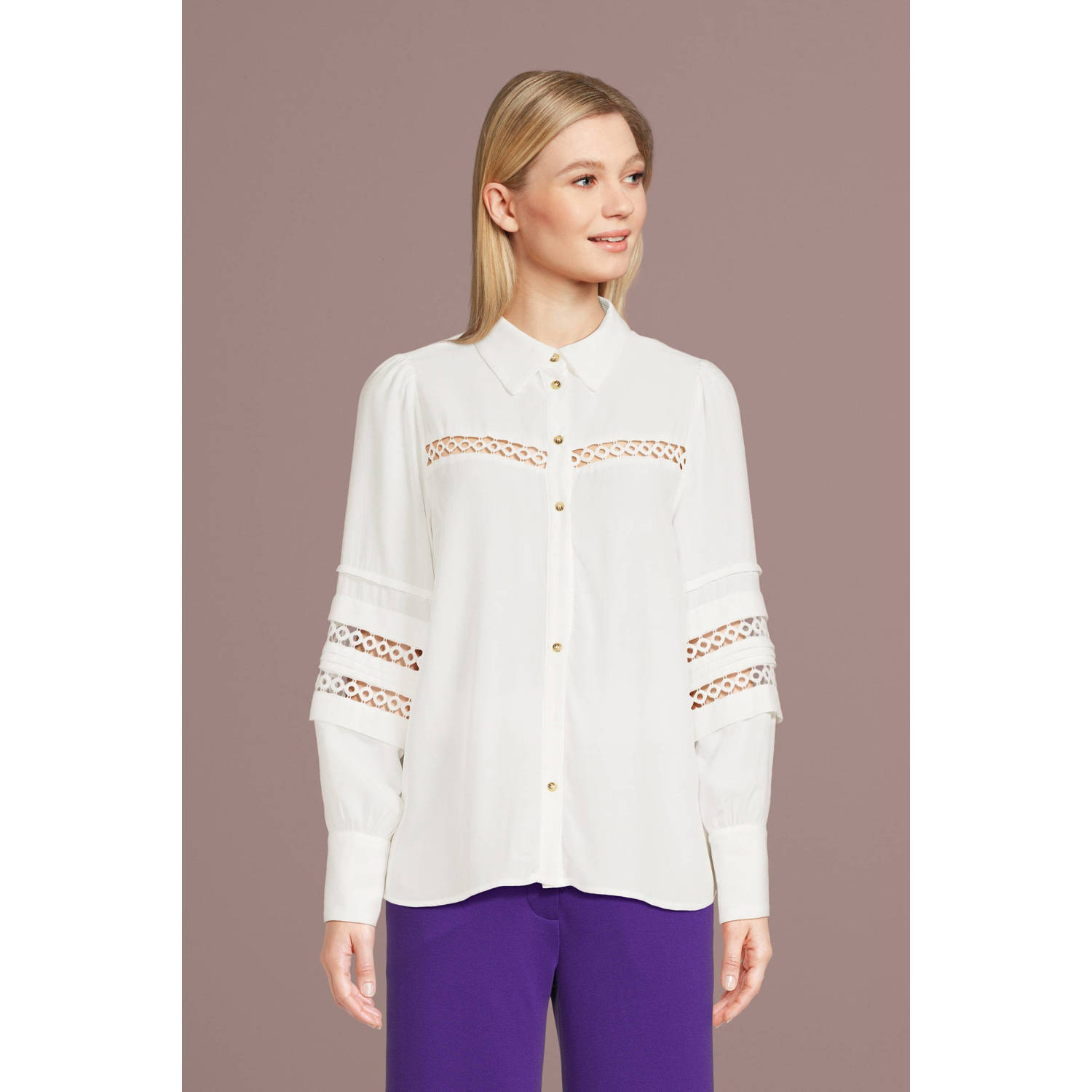 FREEQUENT blouse FQSWEETLY met open detail offwhite